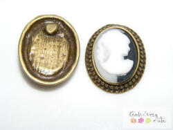  Kámea kaboson 23mm - sárga bronz