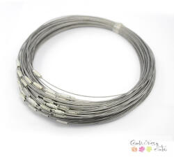  Színes, merev nyaklánc alap 45 cm- ezüst