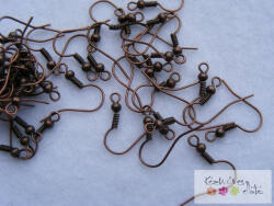  Nikkelmentes fülbevaló akasztó 100db/cs - vörös bronz szín