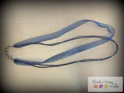  Organza-viaszos kész nyaklánc alap- sötét kék