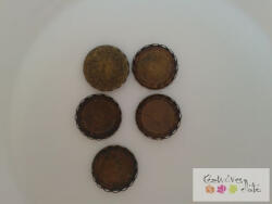  Kerek kaboson alap - sárga bronz 5db/cs kab3 18mm