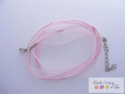  Organza-viaszos kész nyaklánc alap- rózsaszín