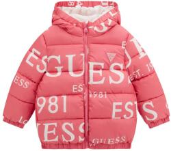 GUESS Oversize яке за мини момиче в розово с бели надписи Guess