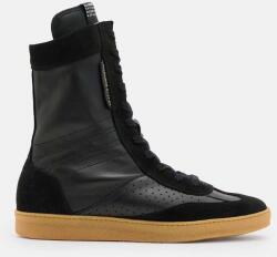 AllSaints bőr csizma Louise High Top fekete, női, lapos talpú, W070FB - fekete Női 37
