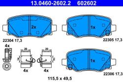 ATE set placute frana, frana disc ATE 13.0460-2602.2 - centralcar