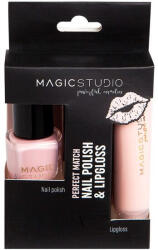 Magic Studio Set Perfect Match, gloss de buze si lac unghii Nr. 1 Pink Nude, Magic Studio