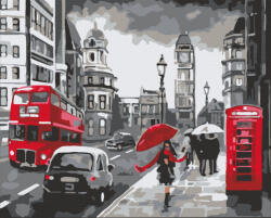 Alkotásutca Esős London - Számfestő készlet kereten 40X50