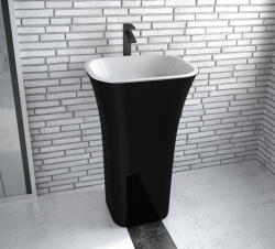 Besco Lavoar freestanding Assos, dreptunghiular black&white din compozit 40x50x85cm BSCUMD-A-WOBW Besco (BSCUMD-A-WOBW)