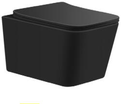 Anahita Construction Vas WC suspendat rimless cu capac soft close, negru Recall, Anahita (LX1907MB)