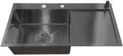Anahita Chiuveta bucatarie cu o cuva, inox, negru, cu picurator si dozator detergent, 78 x 48 x 22 cm, Anahita (B007BL) Chiuveta