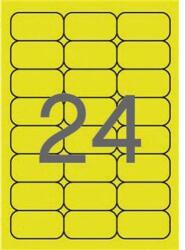 APLI Etikett, 64x33, 9 mm, színes, kerekített sarkú, APLI, neon sárga, 480 etikett/csomag (LCA2870) - jatekotthon