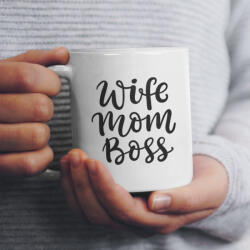  Wife Mom Boss feliratú kerámia bögre (0103_bogre)
