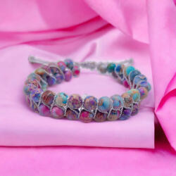Boho Wrap színes jáspis karkötő (Szines_wrap)
