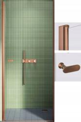 NEW TRENDY New Soleo Copper Brushed zuhanyajtók 80 cm dönthető réz csiszolt/átlátszó üveg D-0490A (D0490A)