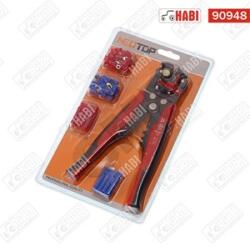  Kábelcsupaszoló fogó, multifunkciós 205mm szett (20 kábelösszekötő, 36 kábelvég)