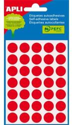 APLI Etikett, 13 mm kör, kézzel írható, színes, APLI, piros, 175 etikett/csomag (LCA2057) - jatekotthon