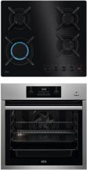 AEG Pachet incorporabil AEG - Cuptor electric BES351111M SteamBake, 72 litri + Plita pe gaz HKB64453NB, 60 cm, conexiune Hob2Hood (BES351111M-HKB64453NB)