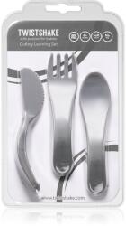 Twistshake Learn Cutlery étkészlet gyermekeknek 6+m Pastel Grey 3 db