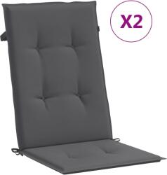 vidaXL 2 db antracit szövet magas háttámlájú székpárna 120x50x3 cm 43177 (43177)