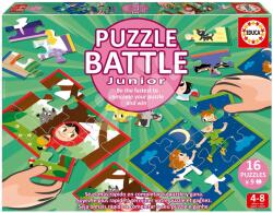 Educa Puzzle Battle povești Stories Junior Educa 16 tipuri de puzzle-uri cu 144 piese și 16 cărți cu imagini de la 4 ani (EDU20117) Puzzle