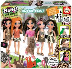 Educa Lucru ceativ My Model Doll Design Animal Print Educa confecționează-ți propriile păpuși cu motiv de animale 5 modele de la 6 ani (EDU20098)