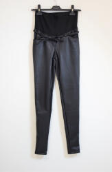 Mommy Style fekete bélelt bőr hatású leggings 2XL