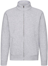 Fruit of the Loom Férfi Pulóver Hosszú ujjú Fruit of the Loom Premium Sweat Jacket - L, Heather szürke