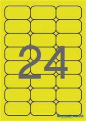 APLI Etikett, 64x33, 9 mm, színes, kerekített sarkú, APLI, neon sárga, 480 etikett/csomag (LCA2870) - kecskemetirodaszer