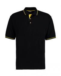 Kustom Kit Férfi rövid ujjú galléros póló Kustom Kit Men's Classic Fit St. Mellion Polo XL, Fekete/Sárga