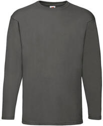 Fruit of the Loom Férfi póló Hosszú ujjú Fruit of the Loom Value Weight LS T - 2XL, Világos grafitszürke