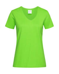 Stedman Női rövid ujjú póló Stedman Classic-T V-Neck Women L, Kiwi zöld