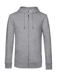 B&C Collection Férfi kapucnis hosszú ujjú organikus pulóver B and C Organic Zipped Hooded 3XL, Heather szürke