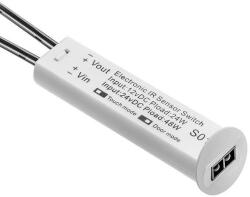 GTV Univerzális infra kapcsoló, fehér érintős és ajtókapcsolós, 12V DC (GTV-AE-WBBUNI-10DIM)