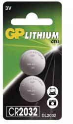 GP Batteries ELEM, CR 2032 LITHIUM 3V (GP) 2 db / bliszter B15323 (GP-CR2032/2)