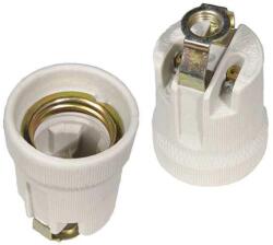  Porcelánfoglalat E27 10x1 menette (lemez) (FOGLALAT-E27-POR-M10x1-LEM)