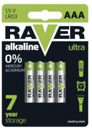 RAVER Alkáli elem AAA 4db/bliszter (EMOS-B7911)