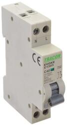 TRACON Kombinált védőkapcsoló, elektronikus, 2P, 1 modul, C kar. C16, 30mA, 6kA, AC, E3 EVO sorozat (TRAC-EVOKEC1603)