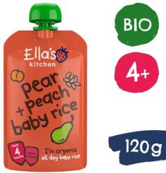 Ella's Kitchen BIO Детски ориз, круша и праскова (120 г) (EK168)
