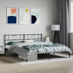 vidaXL fekete fém ágykeret fejtámlával 180 x 200 cm (355467)