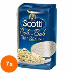 Scotti Set 7 x Orez cu Bob Rotund Riso Scotti, 1 kg