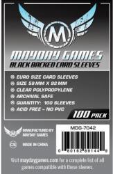 Mayday games Euro méretű kártyavédő (100 db-os csomag) 59 mm x 92 mm, fekete hátlap (MDG-7042) - tarsasjatekmania