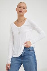American Vintage longsleeve femei, culoarea alb 99KK-BUD06A_00X (JAC52)