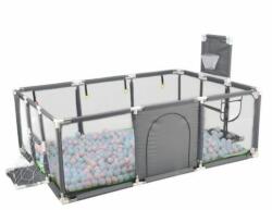  Gyermek járóka focikapuval és kosár palánkkal választható színekben (piros, kék, szürke, rózsaszín) 182x122x64 cm - Szürke