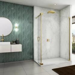 RONAL Perete de dus tip Walk-In, cu profil compensator de fixare pe perete si o parte mobila, Ronal Cadura CADUO Gold Line CADUOD1401207 (CADUOD1401207)