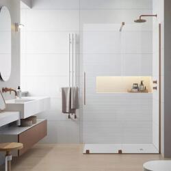 Radaway Perete de dus, cu parte culisabila, Radaway Furo Brushed Copper Walk-In 10106688-93-01R, 10110644-01-01 (10106688-93-01R, 10110644-01-01)