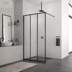 RONAL Perete de dus tip Walk-In, cu profil compensator de fixare pe perete, Ronal Easy STR4P Loft 72 Black Line STR4P1400672 (STR4P1400672)