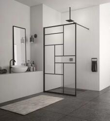 RONAL Perete de dus tip Walk-In, cu profil compensator de fixare pe perete, Ronal Easy STR4P Loft 73 Black Line STR4P0900673 (STR4P0900673)