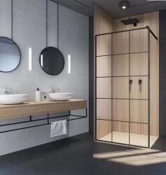 Radaway Perete de dus tip Walk-In, negru mat, Radaway Modo X Black II Factory 389284-54-55 (389284-54-55)