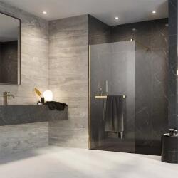 Radaway Perete de dus Walk-In, auriu lucios, Radaway Modo New Gold II cu port prosop 389124-09-01W (389124-09-01W)