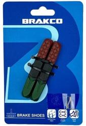 Brakco fékgumi cserélhető betétes fékpofához, 72 mm, 3 komponensű, fekete-zöld-barna